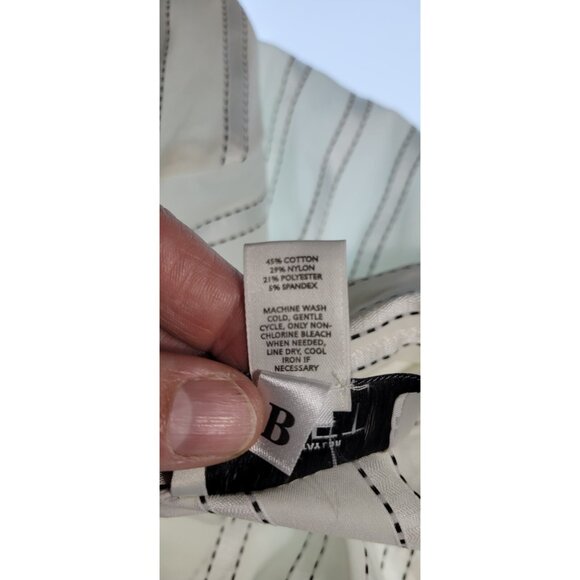 ANN TAYLOR LOFT TOP Top Womens SZ 8 Double-Breasted Button-Down Shirt Stripped W - Picture 10 of 10